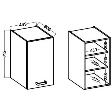 Szafka kuchenna górna 45 cm biała AURO 45 G-72 1F